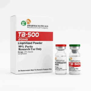 Vial de TB-500 de 20 mg en formato liofilizado de venta en Suplementos Guadalajara con envío express a todo México.