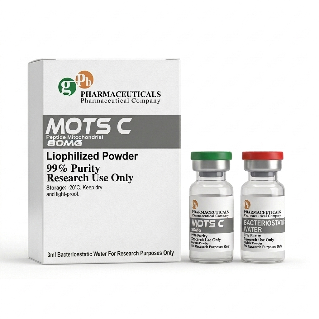 Vial de MOTS-c de 80 mg en formato liofilizado de venta en Suplementos Guadalajara con envío express a todo México.