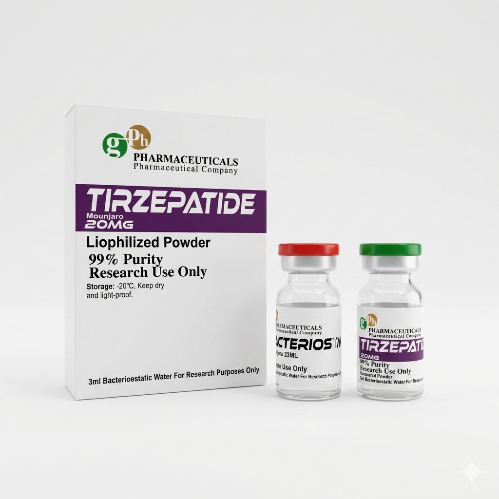 Vial de Mounjaro (Tirzepatida) de GPH Pharmaceuticals con entrega en Guadalajara y envío en frío a todo México.