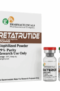 Vial de Retatrutida de 20 mg gph pharmaceuticals en formato liofilizado de venta en Suplementos Guadalajara.
