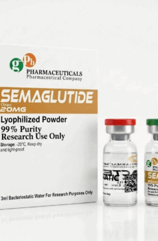 Vial de Semaglutida de 20 mg gph pharmaceuticals en formato liofilizado de venta en Suplementos Guadalajara.
